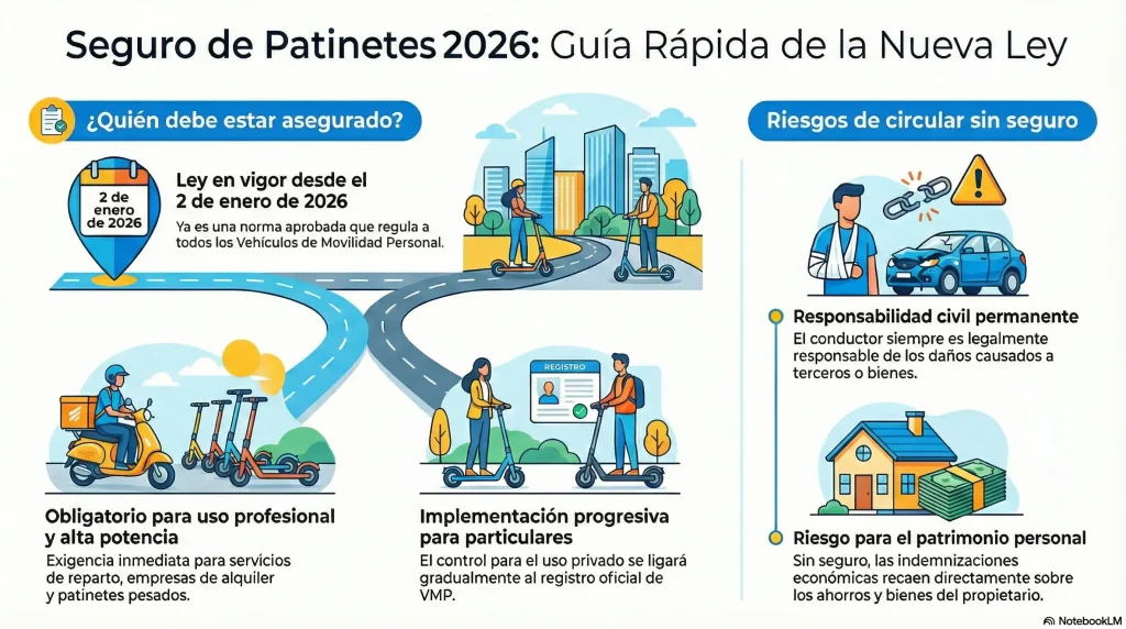 ¿Es obligatorio el seguro de responsabilidad civil para patinetes eléctricos en 2026?