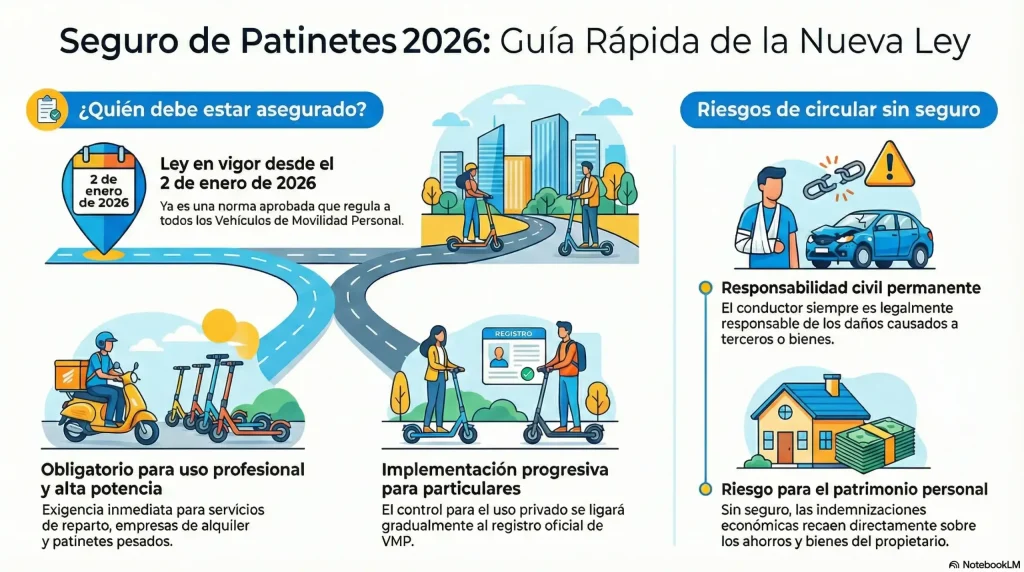 ¿Es obligatorio el seguro de responsabilidad civil para patinetes eléctricos en 2026?